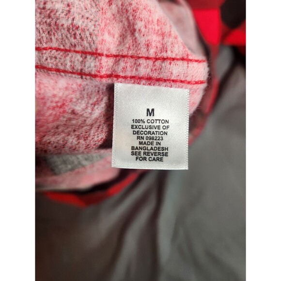 Magellan Shirt Mens Med Red Black Button Shiner Bock Beer Check Plaid - Picture 4 of 7